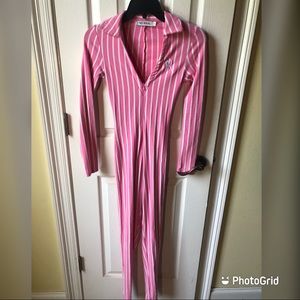 Authentic Pink/white stripe GSUWOO SoReal jumpsuit
